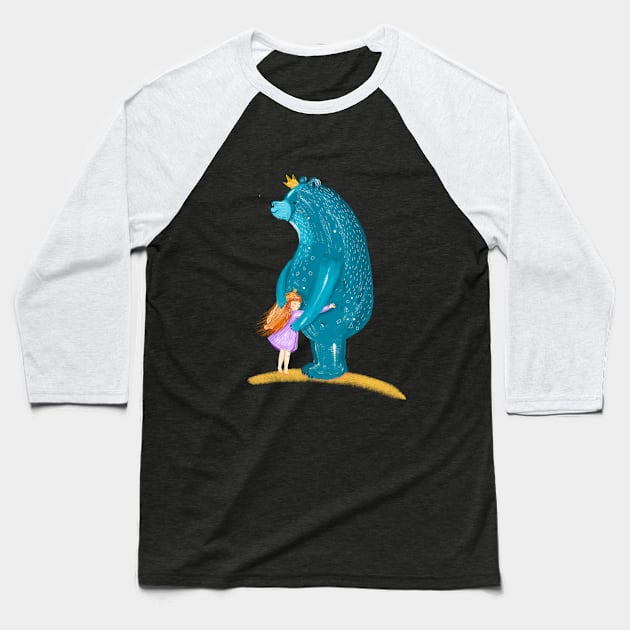 Blue Bear Baseball T-Shirt by Dilaraizm